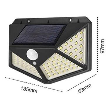 Imagem de Kit 5 Luminária Energia Solar Parede 100 Led Sensor Presença - Não Inf