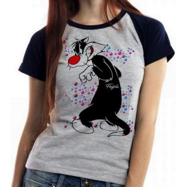 Imagem de Baby look blusa feminina ou Camiseta unissex  Frajola bolinhas - Empór