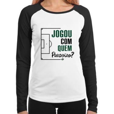 Imagem de Baby Look Raglan Jogou com quem parceiro Manga Longa - Foca na Moda, B