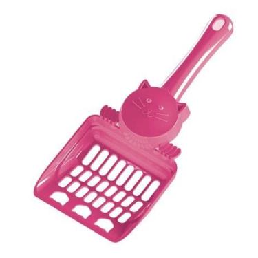 Imagem de Pá Higiênica Pet Injet Cara de Gato para Gatos Rosa - PetInjet