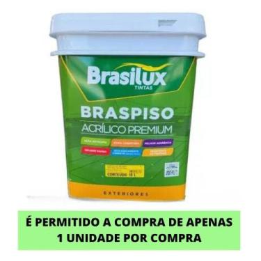 Imagem de Brasilux braspiso tinta premium para piso acetinada cinza escuro 18 li