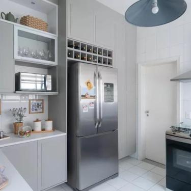 Imagem de Adesivo Prata Inox Móveis Armário Vinil Para Envelopar Geladeira Eletr