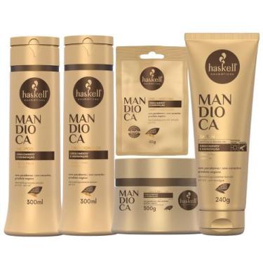 Imagem de Kit Haskell Mandioca 5 Itens Cabelos Opacos Fortalecimento
