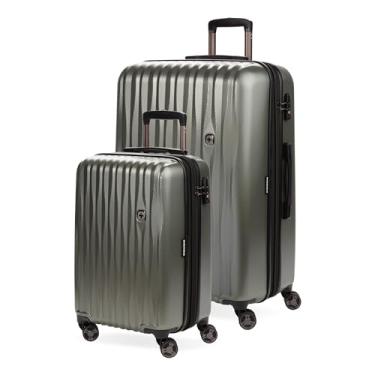 Imagem de SwissGear 7272 Energie Hardside Bagagem expansível com rodas giratórias, Gunmetal, conjunto de 2 peças (19/27), Metálico, 2-Piece Set (19/27), Mala expansível 7272 Energie Hardside com rodas