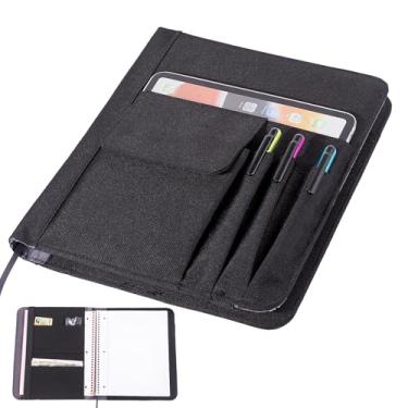 Imagem de APOFFICE Capa de caderno de diário para trabalho, protetor de caderno de diário - organizador de portfólio compatível com Rocketbook Fusion, com laço para caneta, suporte de cartão de visita, bolso de