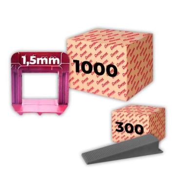 Imagem de Kit Espaçador Nivelador Eco C/500/1000 Pçs Mais Cunha de Nivelamento E