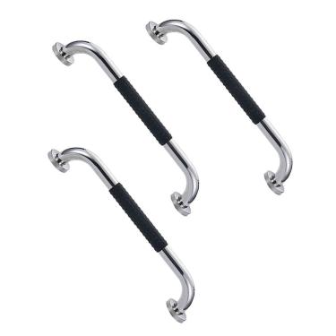 Imagem de Barra de Apoio 40cm Inox Suporte Antiderrapante Kit 3 unidades Idoso Criança Gestante Cadeirante Banheiro Box Escada Corrimao Segurança Proteçao