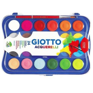 Imagem de Estojo Aquarela Pastilha 24 Cores 23mm Giotto Mini + Pincel