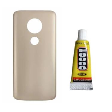 Imagem de Tampa Traseira Para Moto G7 Play Dourado + Cola 3 Ml