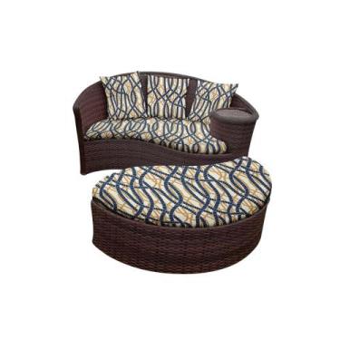 Imagem de Chaise Orbit com Puff - Tecido Corda Náutica - New Garden 