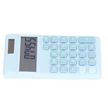 Imagem de Bateria Solar de Energia Dupla, Calculadora de Bolso Portátil de 8 Dígitos, Tela LCD Grande, Botão Grande, Escritório Portátil (Azul)