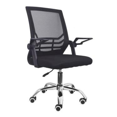 Imagem de Cadeira Secretária Giratória Mesh Braço Flexível Best Chair Preta
