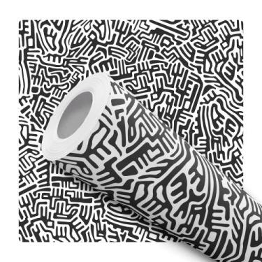 Imagem de Papel De Parede Vinílico Tie Dye Aquarela Azul E Branco Quarto Teen   