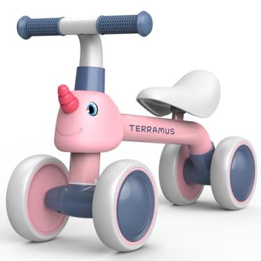 Imagem de TERRAMUS Bicicleta de equilíbrio para bebês de 1 ano de idade para meninos e meninas – brinquedos para bicicleta de equilíbrio infantil de 12 a 24 meses, sem pedal, 4 rodas, andador infantil