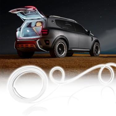 Imagem de NHHEO Fita de LED para porta-malas, faixa de luz neon à prova d'água de silicone IP67 de 158 polegadas embutida, corte flexível, luzes interiores automotivas universais (brancas)