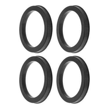 Imagem de INFINAUTO Anéis centralizados de cubo de roda de carro de 87,1 mm a 68,1 mm rodas de policarbonato preto eixo central amortecedor Hubrings 4 peças