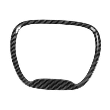 Imagem de QccHieUs Botão de controle de controle central Roduço de corte do volante Tampa do anel de anel de substituição Console Center Console Decoração decorativa, Preto Cinza