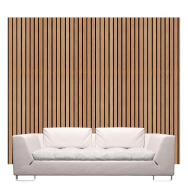 Imagem de Rolo Papel De Parede Premium Ripa Ripado Madeira Lavável Sala Quarto Painel 5,00x0,45cm 3D Autoadesivo Fácil Aplicação