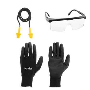 Imagem de Kit EPI Eletricista  Plug Copolímero, Óculos de Segurança Foxter, Luva