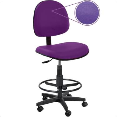 Imagem de Cadeira de Escritório Caixa Alta Balcão Recepção Executiva com Rodízios Roxa Escritex - Conforto, Estilo e Funcionalidade