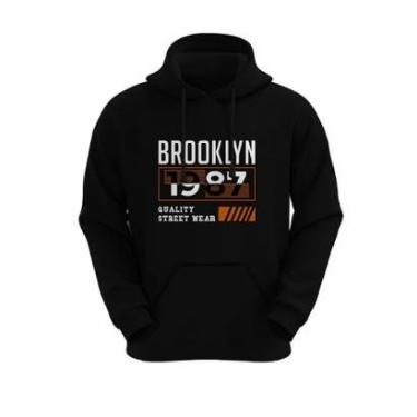 Imagem de Moletom Canguru Unissex Inverno Algodão Blusa de Frio Capuz Bolso-Unissex