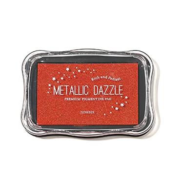 Imagem de Almofadas de tinta metálica para carimbos de borracha, almofada de tinta de carimbo lavável, almofadas de tinta para estampagem, carimbos de tinta artesanais em relevo, cor faça você mesmo para fazer cartões de casamento, scrapbook, papel de madeira, vermelho