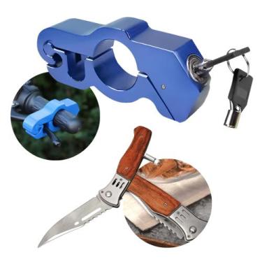 Imagem de Combo Segurança e Aventura Trava de Moto + Canivete Tático Automático 