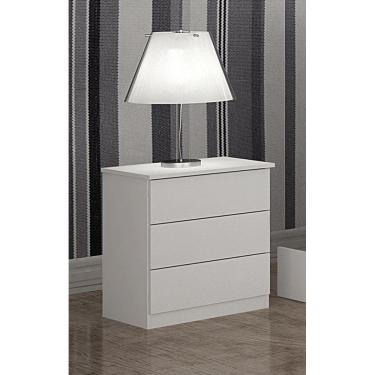 Imagem de Mesa de Cabeceira com 3 Gavetas - 028 -Neve - Star Móveis