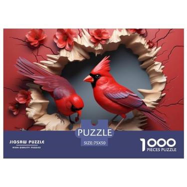 Imagem de Pássaro 1000 peças quebra-cabeça animal 3D adultos brinquedo divertido jogo intelectual decoração de casa jogo educativo alívio de estresse brinquedo desafio educativo 1000 peças (75 x 50 cm)