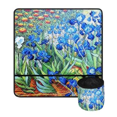 Imagem de Psesaysky Tapete Para Máquina De Costura Irises Com Bolsos, Organizador Leve E Antiderrapante Reduzir Ruídos, Abafador À Prova D'Água Madam Sew