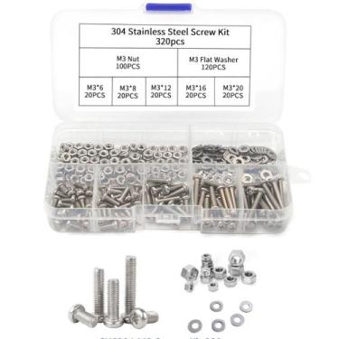 Imagem de Kit 320 parafusos maquina cruz philips cabeça panela inox m3 - CJFIX