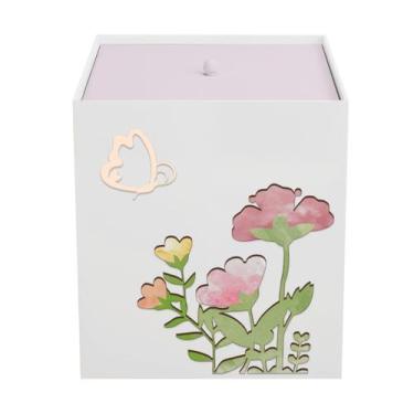 Imagem de Lixeira Kit Higiene MDF com Tampa Quarto Bebê Flores - Neném na Nuvem,