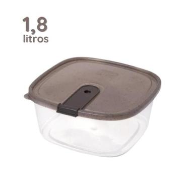 Imagem de Pote com Trava Marmita Vasilha Plástica Micro Freezer 1,8L - PLASUTIL