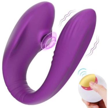 Imagem de Vibrador de casal com estimulador clitoriano com controle remoto - S H