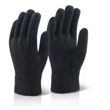 Imagem de Luva De Lã Cor Preta Adulto Tamanho Único Grande Elastano 1 Par Frio I