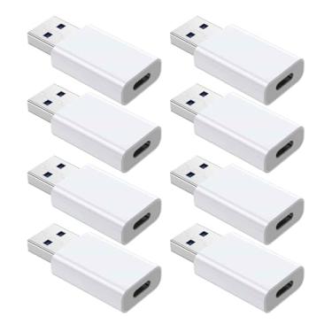 Imagem de Adaptador OTG 【Pacote com 8】 Adaptador USB-C fêmea para USB-A macho, adaptador USB para USB C compatível com iPhone 16 15 14 13 12, carro, Apple MagSafe Watch Mini tomada de parede, iPad, Galaxy
