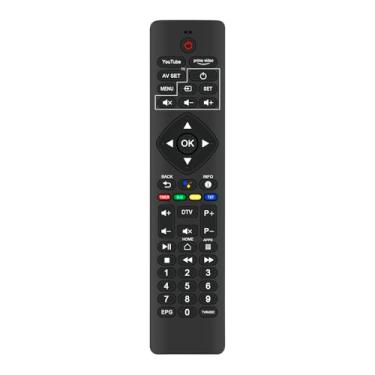 Imagem de ALLIMITY Controle remoto de substituição de voz DVB-T2 compatível com sistema Tele UP T2 4K: Decodificador digital Terrestre Android TV Ultra HD, atualização de Smart TV, sintonizador DVB-T2 HEVC