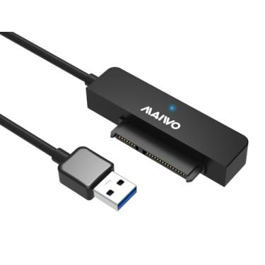 Imagem de MAIWO Cabo SATA para USB, adaptador SATA SSD/HDD para USB 3.0 de 2,5 polegadas, conversor de disco rígido externo para SSD SATA I/II/III de 2,5 polegadas, capacidade de 8 TB (preto)