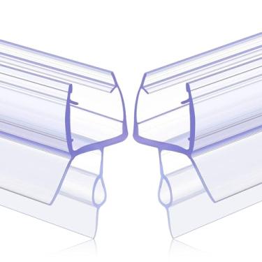 Imagem de Lineshading 2 tiras de vedação de porta de chuveiro de vidro com trilho de gotejamento para vedação inferior de porta de chuveiro de vidro de 3/8" (10 mm), comprimento 27,5"/0,7 m, porta de vidro sem