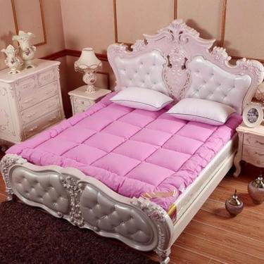 Imagem de Colchão De Chão Futon Colchão,almofada De Dormir Respirável Macia E Macia Para Convidados De Tatame Portátil,colchão Grosso Cama De Chão Dobrável Respirável, Pink, 100 * 200cm