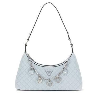 Imagem de GUESS Everlee Bolsa de ombro com zíper superior, Azul nebuloso, One Size