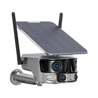 Imagem de Câmera Solar 4K 8MP Lente Dupla 4G WIFI Externo 180 graus Ver Câmera D
