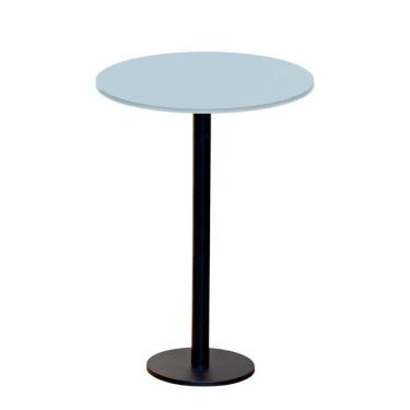 Imagem de Mesa Pisa Beta Bistrô Fratini 107,50cm (a) Disco Redondo Preto Tampo Mdp Redondo Cinza 70cm (l)