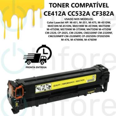 Imagem de Toner Compatível Ce412a Cf382a Cc532a Amarelo  M476 CM2320 CP2025 M451