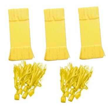 Imagem de Papel Seda para Balas com 2 Franjas Amarelo Kit 48 unidades - Genérica