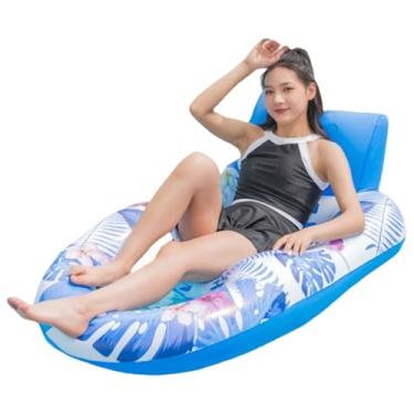 Imagem de Cadeira De Flutuação Para Piscina - Espreguiçadeira Flutuante Portátil | Bote Inflável, Brinquedo Unissexo Ao Ar Livre Para Lago, Piscina, Praia e Parque Aquático