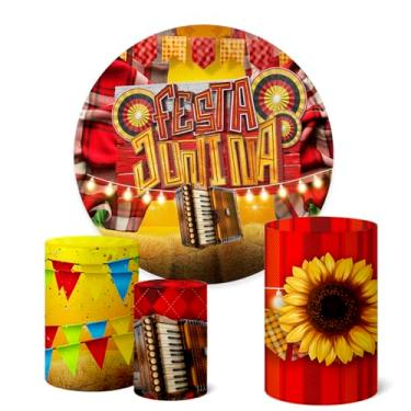 Imagem de Trio Capas Cilindro + Painel Redondo Festa Junina (K1FJN057)
