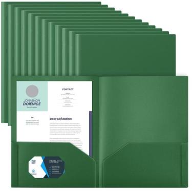 Imagem de Pastas de plástico Gueevin, 24 unidades com bolsos para tamanho carta