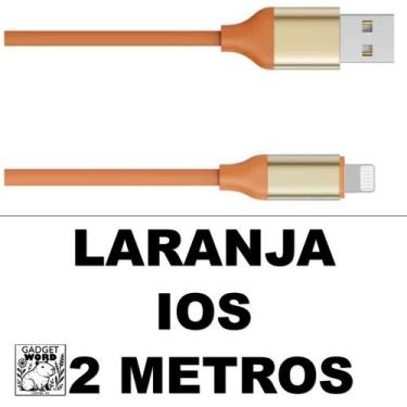 Imagem de Cabo 2 Metros Carregador Silicone 1 e 2 Metros Colorido Iphone V8 e Ty