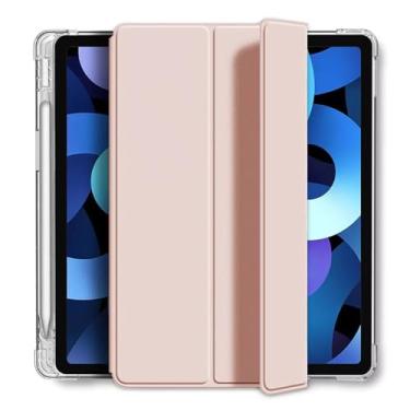 Imagem de Capa Para iPad 9ª 8ª 7ª 10.2" Com Suporte Para Caneta Proteção Total Anti Impacto Tampa Magnética Fundo Transparente Capa ipad 9 (Rosa)